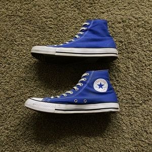 Blue high top converse size 10.5W/8.5M